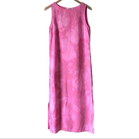 Cut Loose upcycled custom bleach dye sleeveless shift dress pink S Lagenlook - Picture 1 of 6
